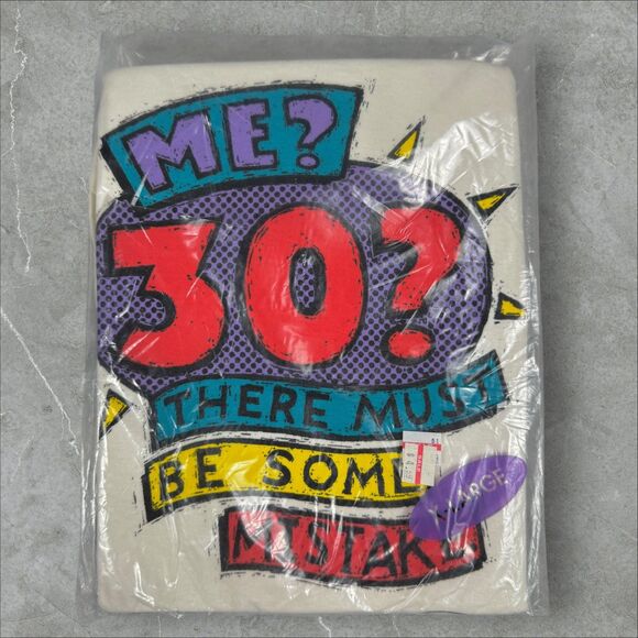 90s "Me 30 There Must Be Some Mistake" Hallmark Shoe Box Humor 30Th Birthday  XL - Picture 1 of 5